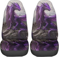 Delerain Car Seat Covers Set 2Pcs, Cool Purple Dragon Universal Front Car Seats Vehicle Enterior Protector Suitable Fits Most Car Auto SUV Sedan Truck