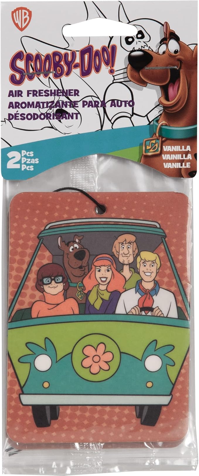 Plasticolor 005639R01 Scooby-Doo 2-sided Air Freshener with different image on each side – 2 pack