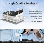 Coverado Front and Rear Seat Covers, 5 Seat Universal Seat Covers, Faux Leather Seat Cover for Trucks, Waterproof Car Seat Protector, Car Seat Cover Car Seat Cushion Fit for Most Cars (Black&Blue)