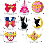 Anime Moon Cat Cute Car Air Freshener Card Pendant（8 Pack Refreshing Ice Scent）Gifts Merch Party Supplies Room Decor Accessories for Hanging Rearview Car Interior