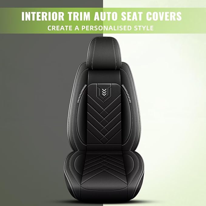 AOMSAZTO Car Seat Covers Fit for Kia Seltos 2021-2025 2026 Full Set Premium Seat Covers Waterproof Leather Automotive Seat Cushion Protector Compatible with Airbag(5 Seats,Black)