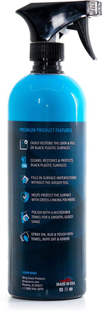 Bling Sauce Platinum: Trim Sauce, 3 in 1 Black Plastic Restorer. Cleans, Protects and Restores Faded or Damaged Black Plastic Trim on Cars, Trucks, SXS. Spray On-Wipe Off. 24oz