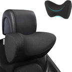 iwantit® Car Neck Pillows with Memory Foam, Neck Supporting for Long Time Driving, Adjustable Straps and Comfy Outer Cover(Black,1Package, Large Size)