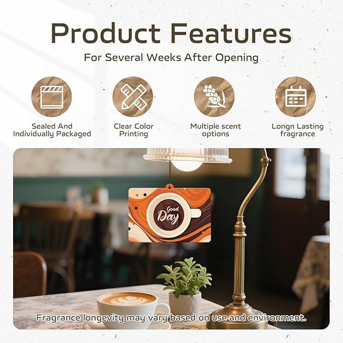 HINFKA 10-1000 Pcs Custom Air Fresheners with Picture – Personalized Double-Sided Car Freshener with Logo or Photo, Bulk Customized Gifts for Business Events and Branding (Horizontal, Personalized)