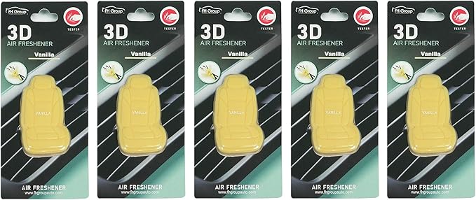 FH Group Air Freshener Vent Clips, Mini Car Seat Covers Design, (Vanilla Scent)-5PK