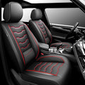 Fit Sentra Car Seat Covers Compatible with Nissan Sentra 2001-2025 2026 - Premium Leather，Waterproof Breathable，All-Weather Seat Cushion Protecto&Airbag Compatible (2 Front Seat Red Line Black)