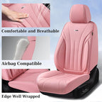 Coverado Pink Seat Covers for Cars, 2 Pack Leather Car Seat Covers, Luxury Waterproof Seat Covers, Front Car Seat Protectors, Driver Car Seat Cushions, Front Seat Covers Universal Fit for Most Cars