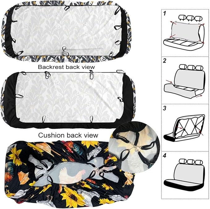 KEIAHUAN Car Seat Covers Pink Front Saddle Blanket Rear Split Bench Protection Cover Soft and Comfortable Automotive Accessories Fit Most Cars, Sedan, Truck, SUV and Van, Branch Camo Hunting