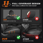 AOMSAZTO Car Seat Cover Fit for Tesla Model 3 2017 2018 2019 2020 2021 2022 2023 - Full Set Black Seat Covers