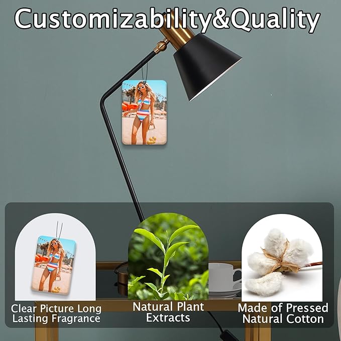 Custom Air Fresheners with Picture,Personalized Photo Air Freshener for Car,Customized Double Sided Dangle it Air Fresheners for Bedroom Bathroom Wardrobe Hanging Ornaments (1p-Rectangle)