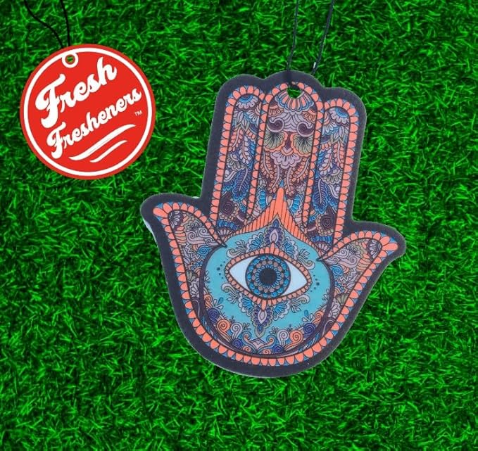 Fresh Fresheners Cute Funny Car Air Fresheners Scented With Premium Oils 4-pack (Hamsa)