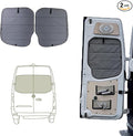 VanEssential Insulated Magnetic Blackout Rear Door Window Covers (PAIR) Designed for Mercedes-Benz NCV3 (Van Years 2007 to 2018) - Charcoal Gray