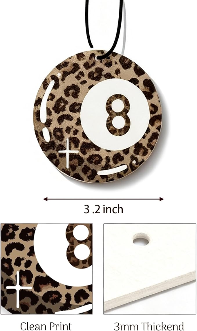 Cheetah Print 5pcs Car Air Freshener Bow Coquette Leopard Print Car Accessories Automotive Interior Hanging Scents Mirror Decor for Women Teen Girls