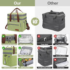 Maelstrom Lunch Box, 23L Insulated Lunch Bag, Expandable Double Deck Cooler Bag, Lightweight Leakproof Tote Bag With Side Tissue Pocket, Suit For Men and Women (C. Green)