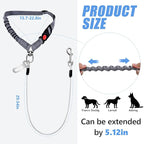 2 Pack Chew Proof Dog Seat Belt with Steel Cable, 2 in 1 Car Harness for Medium & Large Dogs Chewer Heavy Duty Dog Seatbelts