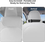 Car Neck Pillow for Tesla Model Y/3/S/X/Cybertruck Memory Foam Headrest Pillow Ergonomic Design Neck Support Seat Headrest Softness Comfortable Car Pillow (White, 2 Pack)