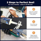 Seam Sealer Automotive-Professional Grade High Strength Waterproof Adhesive for Truck,Marine,Auto Body Repair, Rust & Leak Prevention-Quick Paintable Sealant for Metal,Plastic,RV Roof Sealant White