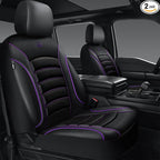 CAR PASS Comfortable 3D Foam Mesh Leather Car Seat Covers Front, Air Cool Mesh Breathable Front Seat Covers for Car, Universal for SUV Truck Sedan Automotive, Airbag Compatible,Black Purple