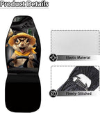 Funny Front Seat Covers for Cars Happy Squirrel All Weather Bucket Seat Covers Scratchproof Automotive Seat Cushion Covers for SUV,Vans,Sedans,Trucks