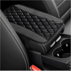 Car Center Console Cushion Pad, Universal Leather Waterproof Armrest Seat Box Cover, Comfortable Auto Armrest Cover Protector, Car Interior Decor Accessories for Most Vehicles (Black & Gray)