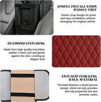 Car Center Console Cover, Upgraded Microfiber Car Armrest Cover Cushion, with 2 Storage Bags Scratch, Resistant Leather Cars Armrest Storage Box Universal Vehicles Accessories (Red)