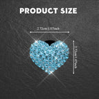 4PCS Bling Heart Air Vent Clips, Car Air Freshener for Women, Air Fresheners Diffuser Clip Charm, Car Air Conditioning Outlet Clip Decorative Accessory for Women Girls (Lake Blue, Style1)