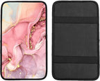 Car Armrest Box Pad,Pink Marble Car Armrest Pad Car Armrest Cover Protector for Most Vehicle, SUV, Truck, Car
