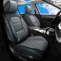 Car Seat Covers Front Seats, 2Pcs Universal Faux Leather Front Seat Covers for Cars, Waterproof Automotive Seat Covers Breathable Seat Cover for Most Sedans, Trucks, SUV (Black Gray)