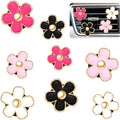Frienda 8 Pcs Daisy Flower Air Vent Clip Black Pink White Car Accessories Air Conditioning Outlet Clip Freshener Dashboard Accessories Charm Car Inter Decor