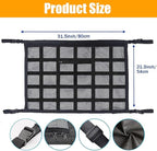 Car Ceiling Cargo Net Strong Load-Bearing Mesh Car Roof Storage Organizer Large Capacity Space Saving Car Ceiling Net Storage Bag Car Interior Accessories for SUV Truck Van