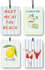 Preppy Beach Lemon Cologne Car Air Freshener 4 Pcs, Meet Me at the Beach Hanging Air Freshener for Cars Bathroom Dorm Books Decor, Summer Girly Accessories Gifts for Women Girls