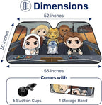 GENANY Space Movie Windshield Sun Shade for Car SUV Truck (55x30 Inches), Front Window Visor for Windows, Protector Blocks UV