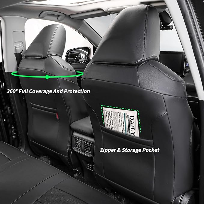 coverdream 2026 Rav4 Seat Covers Custom Fit for 2026 Toyota Rav4 Hybrid (SE,XSE) & PHEV GR Sport SUV,Full Set Luxury Waterproof Leather Car Seat Protector