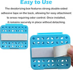 2 Pack Stick On Deodorizing Box, 12 Pack Odor Removing Refills for Trash Can, Activated Charcoal Odor Eliminator for Indoor Kitchen Trash/Diaper Pails/Wardrobe/Shoe Cabinet (Blue)