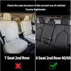 Custom Fit Seat Covers for Toyota Highlander: 2020 2021 2022 2023 2024 2025 Full Set 8 Passenger 3 Row Faux Leather Car Seat Protector Compatible Airbag Deep Gray(2020-2024 W/ Second Row 40/60 Split)
