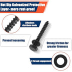 Tandefio 60 Pack 3/8''x 3'' Ceramic Black Lag Screw Kit with Washers Hex Lag Bolts Wood Screws Heavy Duty Ruspert Coating Hot Dip Galvanized Double Layer for Wood Decks Fences