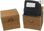 BambooMN Granulated Bamboo Charcoal Odor Absorber Bag in Decorative 4" Brown Box, 2 Sets