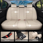 Car Seat Covers Full Set Custom Fit for Ford Edge 2007-2025 2026 - Luxury Faux Leather with Lumbar Support, Waterproof, Breathable, Anti-Slip, Easy to Install (Beige,Full Set)