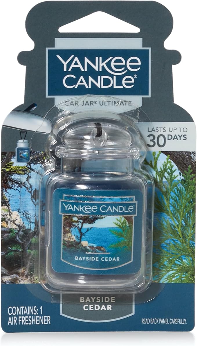 Yankee Candle Car Jar Ultimate, Bayside Cedar, 0.96 OZ (Pack of 6)
