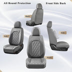 Coverado Car Seat Covers, Front Seat Cover, 2 Pack Luxury Faux Leather Seat Covers for Cars, Waterproof Car Seat Protector, Gray Car Seat Cover, Universal Car Seat Protectors Fit for Most Cars