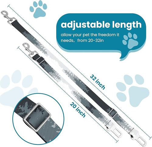 Adjustable pet cat and Dog car seat Belt，The Lanyard is Flexible and Adjustable from 20 to 33 inches (deforestation)