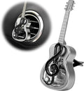 Car Air Freshener Vent Clip, Empty Guitar-Shaped Aromatherapy Diffuser Automobile Dashboard Ornament, Unscented Car Air Conditioner Clip Cute Rotating Decoration for Women Men (Black)