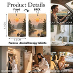Sunset Landscape Car Air Freshener 4 Pcs, Oil Painting - Style Scenery Hanging Air Freshener for Cars Closet Drawer Books, Car Accessories Mirror Decor for Nature Lovers.