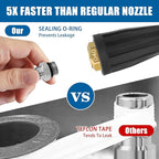 Pressure Washer Tips Turbo Nozzle - 4000PSL Max Rotating 360° Pressure Washer Turbo Nozzle 4.0 GPM 4.0 Orifice With 1/4'' Quick Connect for Cleaning Garden Car Brick, Concrete, and Vinyl Surfaces