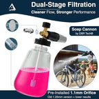 DBR Tech® Foam Cannon for Pressure Washer | Pro-Grade, 1.1mm Orifice, 1000-4000 PSI, Grey