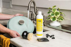 Lodge Enameled Cast Iron & Ceramic Stoneware Cleaner Care Kit - Set Includes 11oz Cleaner, Black Pan Scraper, Scrub Brush, Package of Pot Protectors, and Use & Care Booklet - 5 Piece Set