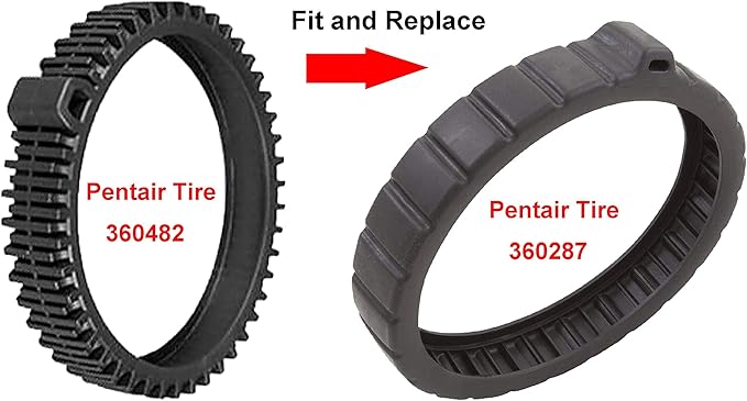 ATIE Pool Cleaner Tire Kit with Large Hump Replacement Compatible with Pentair Kreepy Krauly Rebel/Warrior Pool Cleaner V2 Tire Kit 360482 and Tire Kit 360287 (2 Pack)