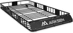 ARKSEN 84" x 39" x 6" Roof Rack Basket with Extension, 150 lb Heavy-Duty Steel Cargo Carrier, Fits Crossbars up to 1.38" Thick, for SUV & Pickup Truck