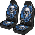 Skull Blue Rose Car Seat Covers Anti Slip Car Seat Covers Front Seats Only Easy to Install and Clean Removable Automotive Accessories Universal Fit for Most Vehicle