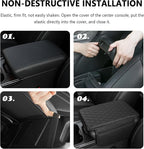 Upgraded Car Center Console Cover,Microfiber Leather Car Armrest Cover Cushion with 2 Storage Bags,Universal Car Armrest Storage Box Car Interior Accessories Fit Most Cars (Orange)